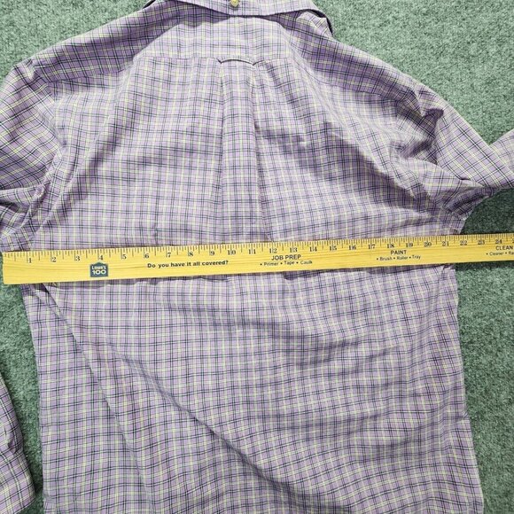 Polo Ralph Lauren Shirt Purple Plaid Medium M 120's Poplin Long Sleeve Button Up - Picture 9 of 11